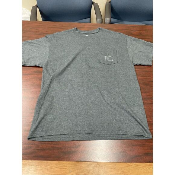 Guy Harvey Mens Dark Grey Pocket Tee- Short Sleeve - Picture 3 of 6